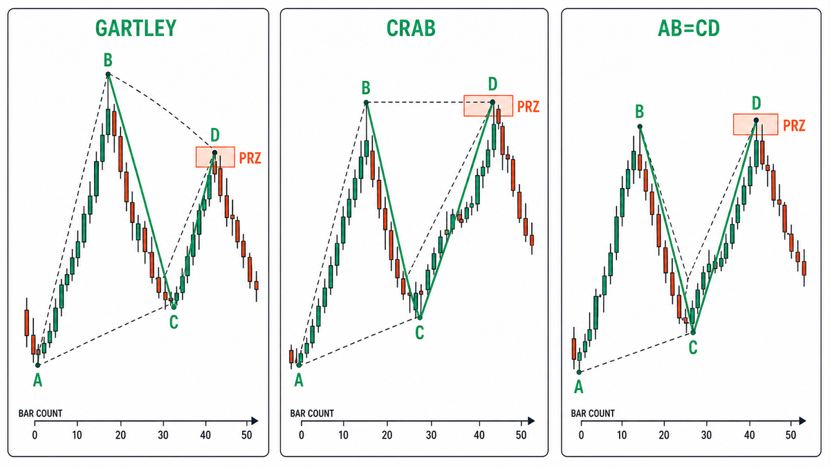 The AB=CD skeleton sitting inside the Gartley and the Crab
