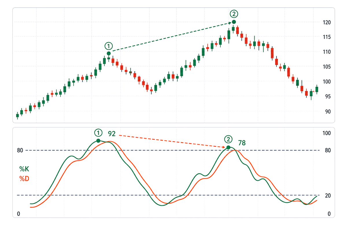 Bearish Stochastic divergence