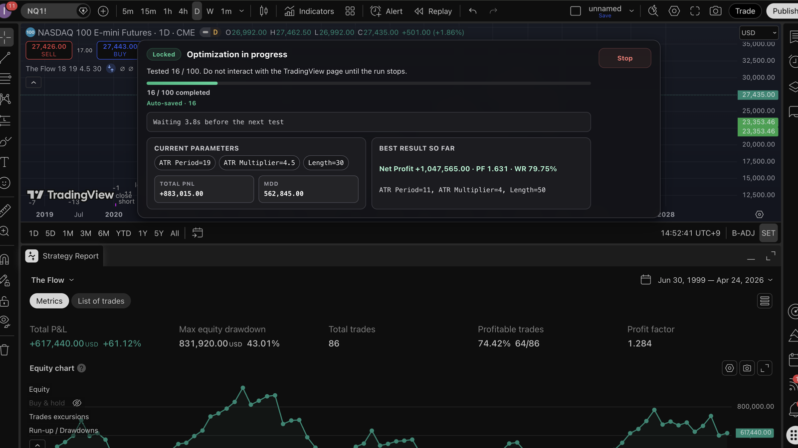 OptiNod optimization running preview